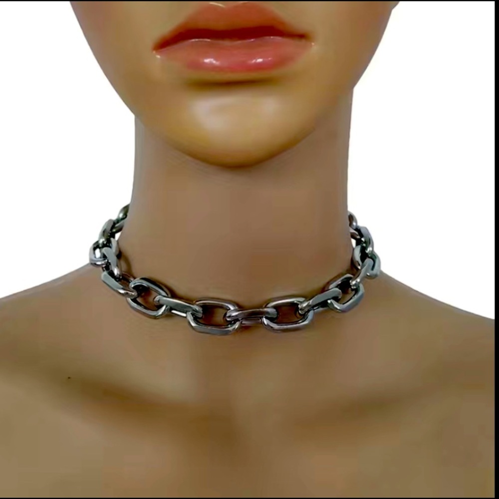 Necklace punk rock emo chain goth biker light weight rocker Harley Davidson